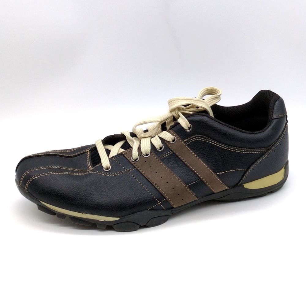 State Street Shoes Mens Black 12 Leather Driving Sneakers Casual 70844